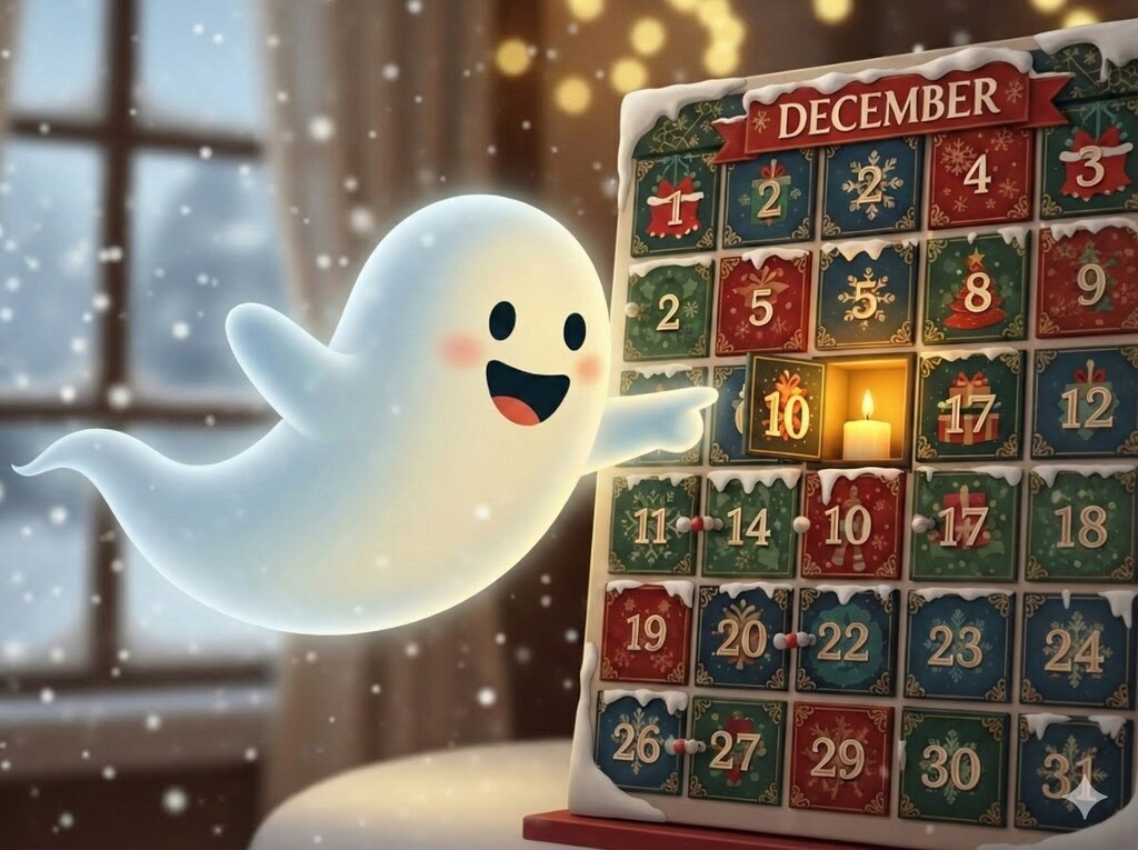 アドベントカレンダーとお化けさん