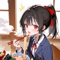 ラーメン食べてるところ好きなことに気がついた幼馴染にバレたJK 2枚目