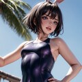 今日の競泳水着＋バニーガール少女（見下す目編） 6枚目