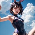 今日の競泳水着＋バニーガール少女（見下す目編） 11枚目