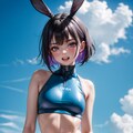 今日の競泳水着＋バニーガール少女（見下す目編） 10枚目