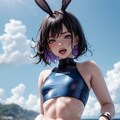 今日の競泳水着＋バニーガール少女（見下す目編） 2枚目