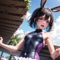 今日の競泳水着＋バニーガール少女（見下す目編） 7枚目