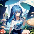 青髪ちゃんとキノコ 2枚目
