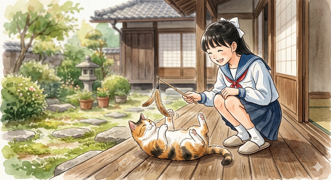 🐈️縁側で猫じゃらし🌿