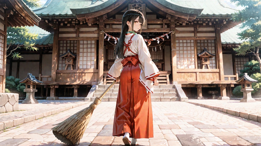 見返り巫女さん