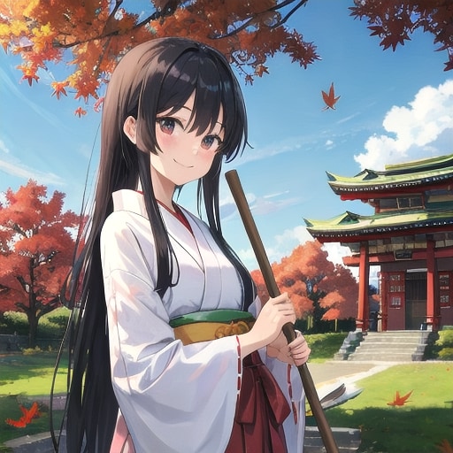 巫女に竹箒 | の人気AIイラスト・グラビア