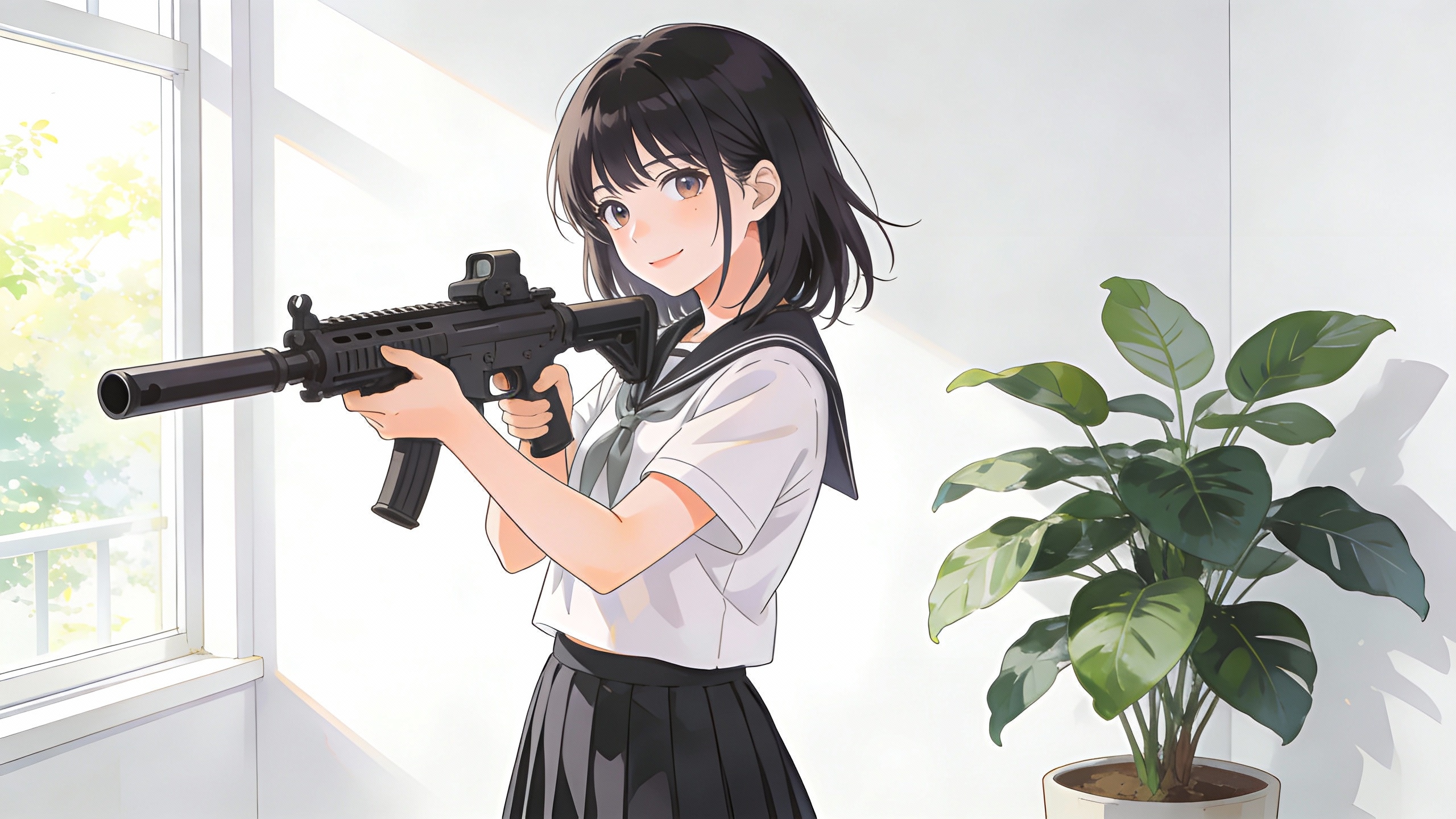 機関銃と少女34 | の人気AIイラスト・グラビア