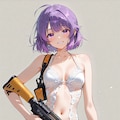 水着少女と銃 2枚目