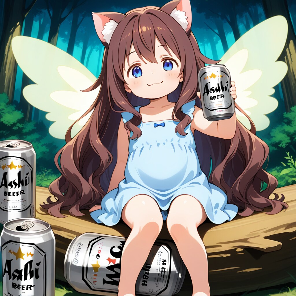 ビール缶の妖精な小さな女の子