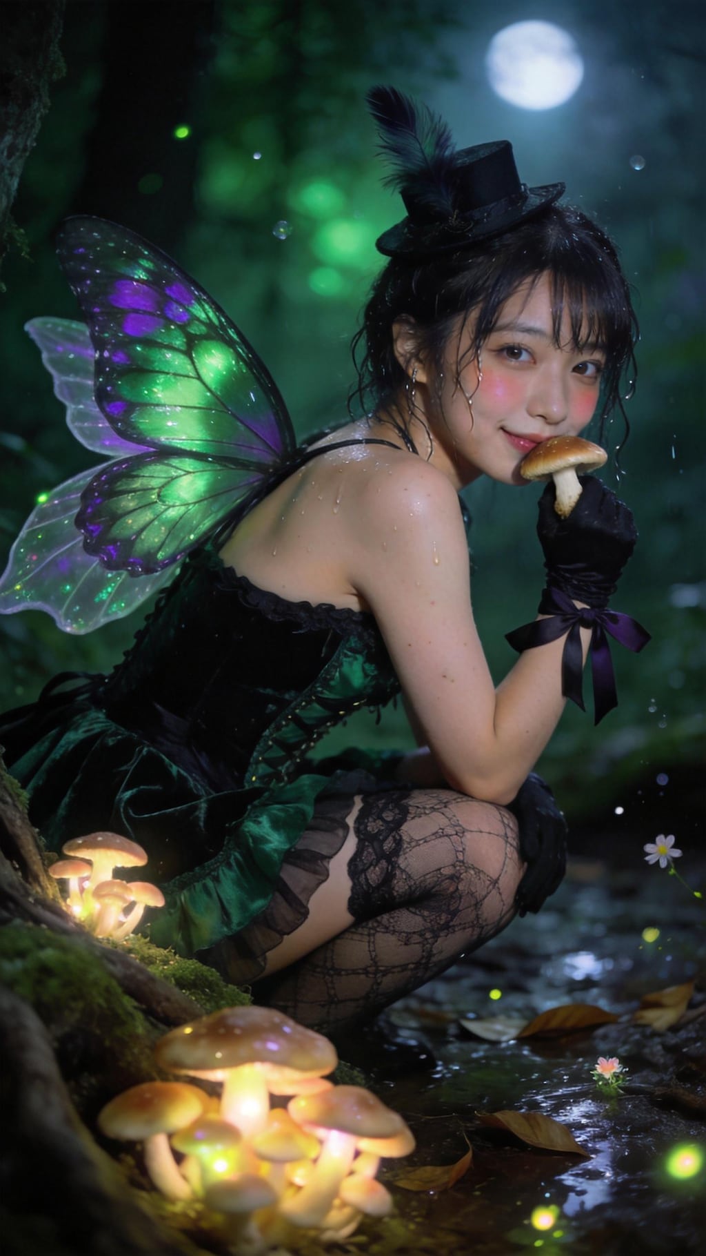 Moonlit Emerald Wings