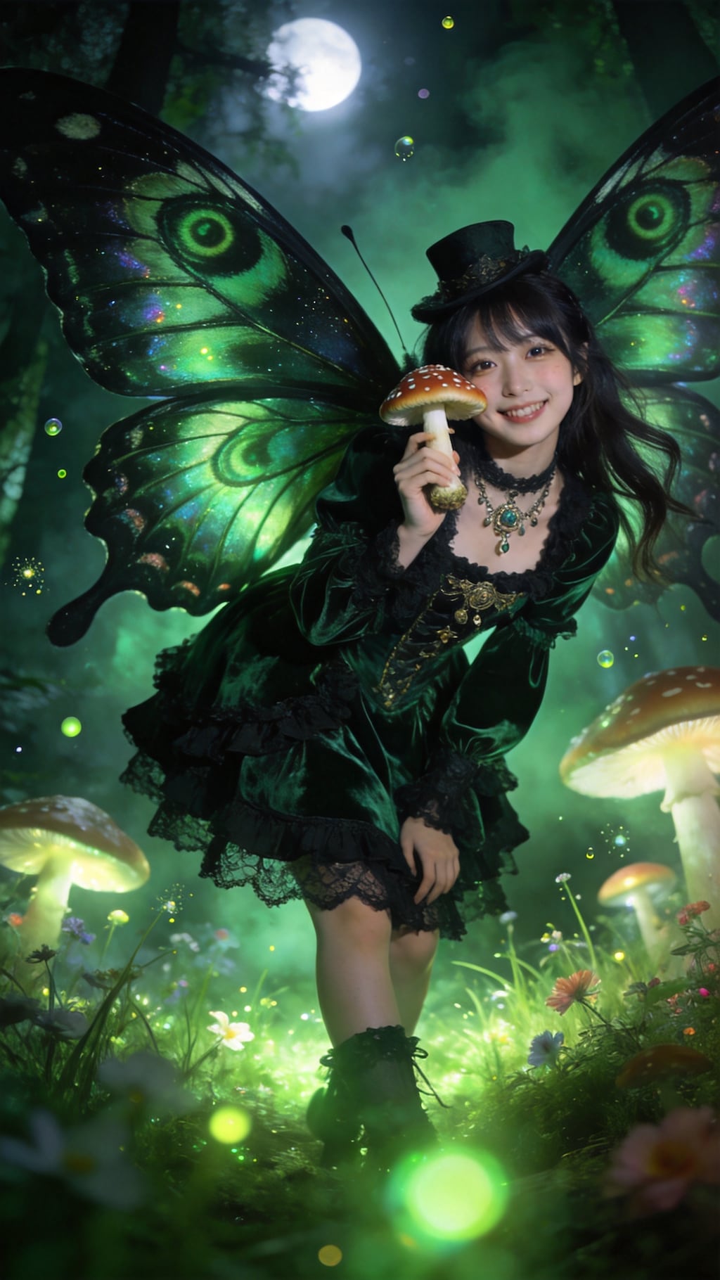 Moonlit Emerald Wings