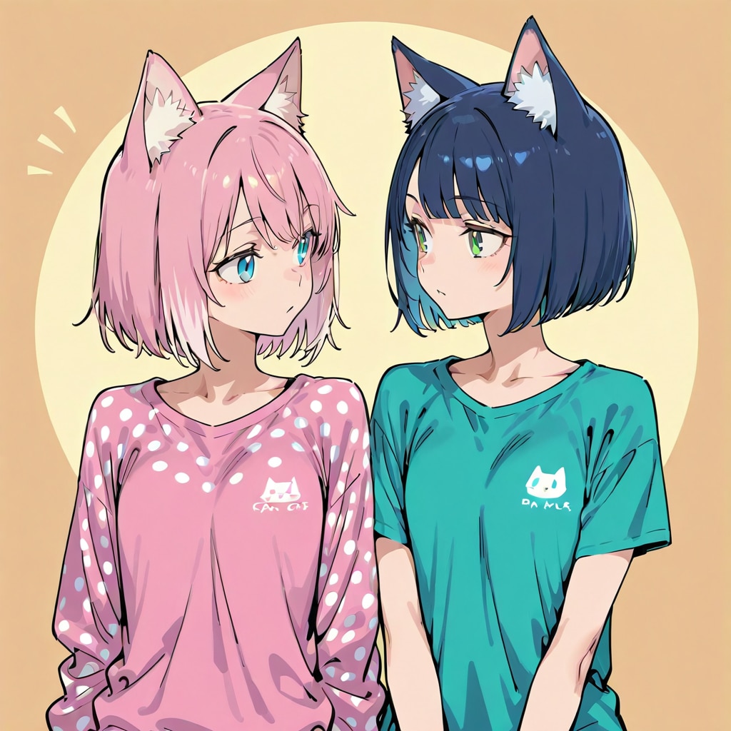 双子の猫耳っ娘 | の人気AIイラスト・グラビア