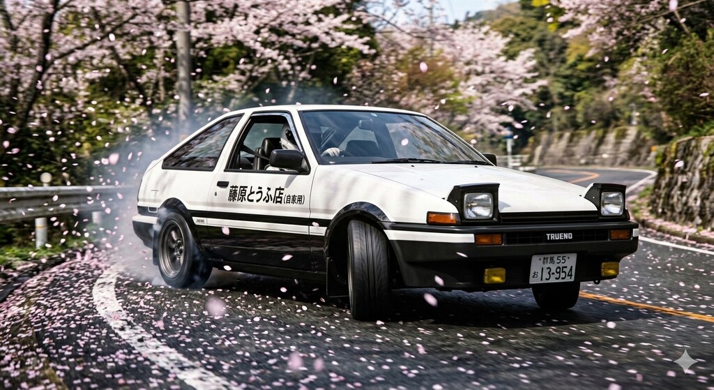 🚗桜吹雪と豆腐屋さん📛