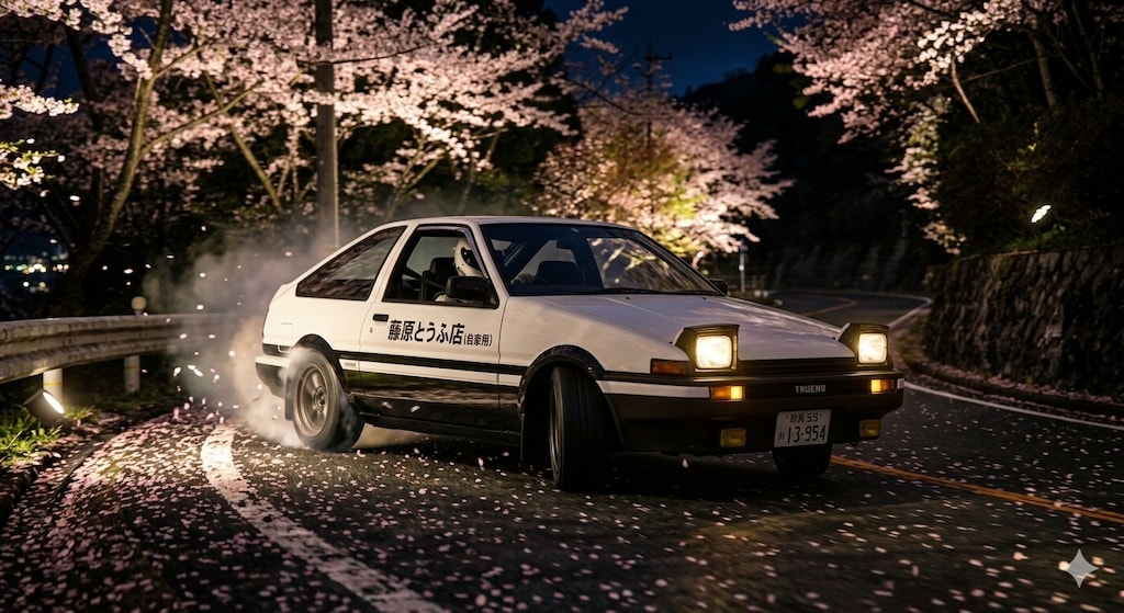 🚗桜吹雪と豆腐屋さん📛