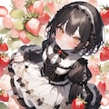 strawberry patterned gothic and lolita, strawberry background, watercolor 6枚目