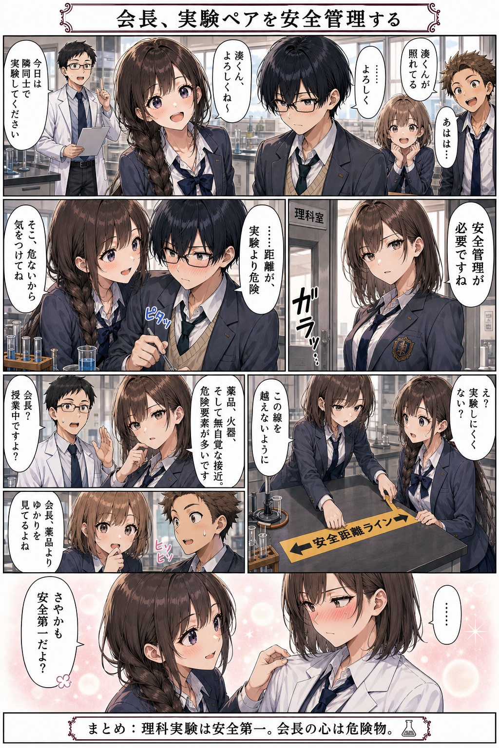 理科実験は安全第一。会長の心は危険物。 | の人気AIイラスト・グラビア