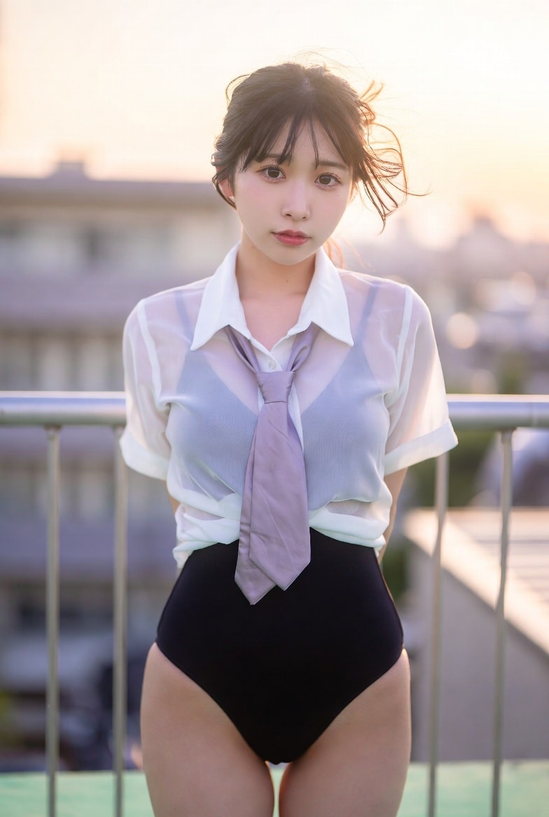 夕暮れ時の屋上