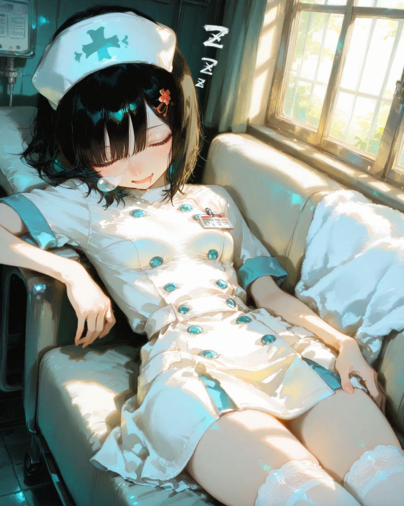 夜勤明け、休憩室でうっかり居眠り