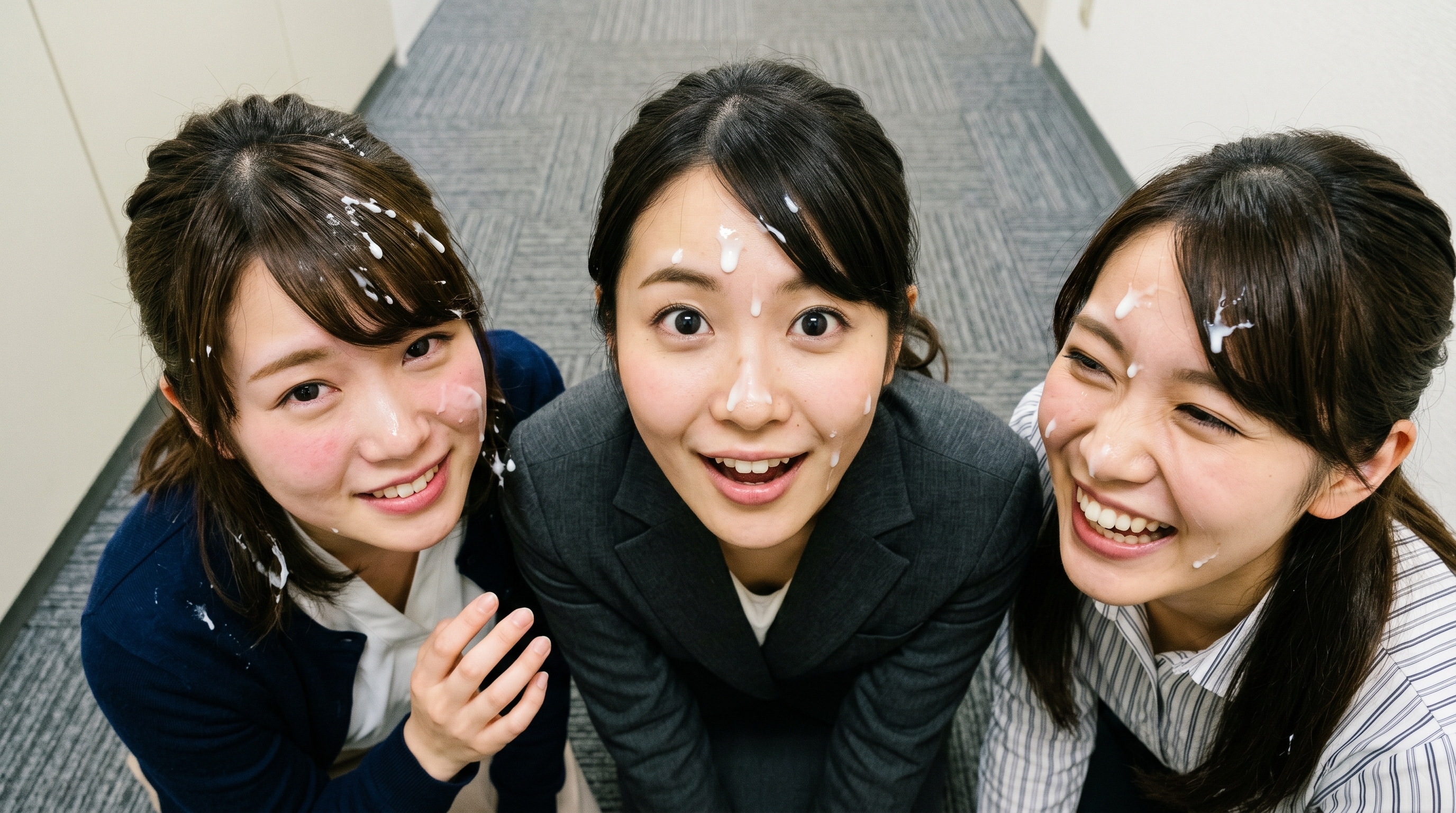 会社の３人組に主観ぶっかけ
