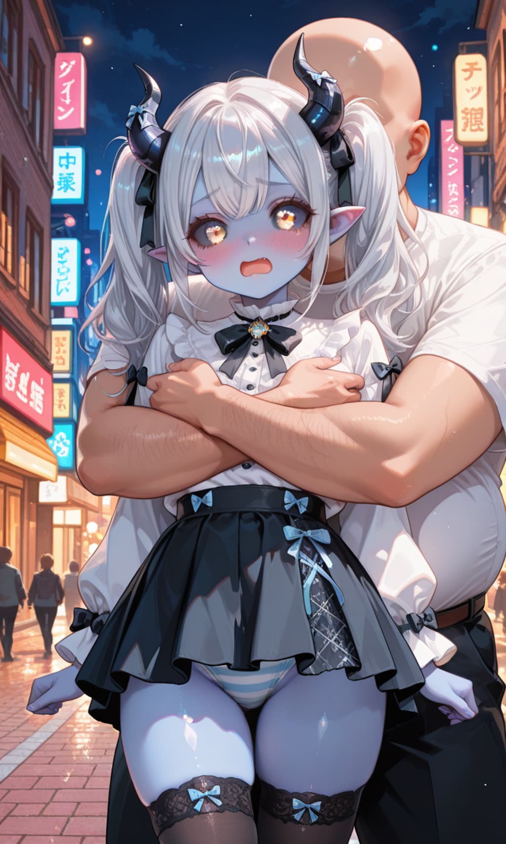 二日連続でおじさんにイタズラされてしまう魔族の女の子