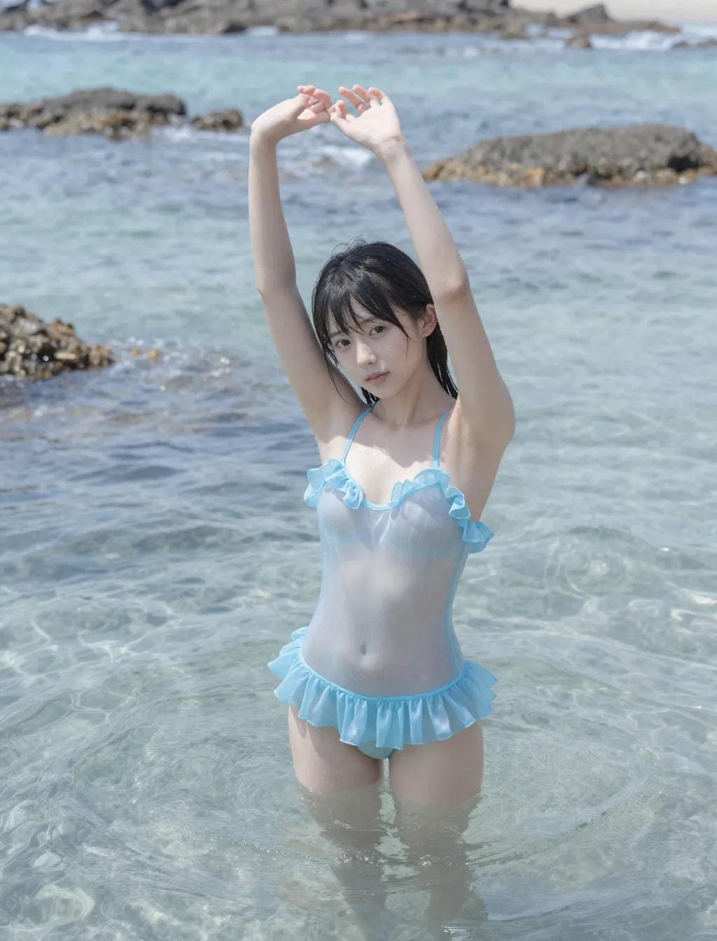ブルーの水着