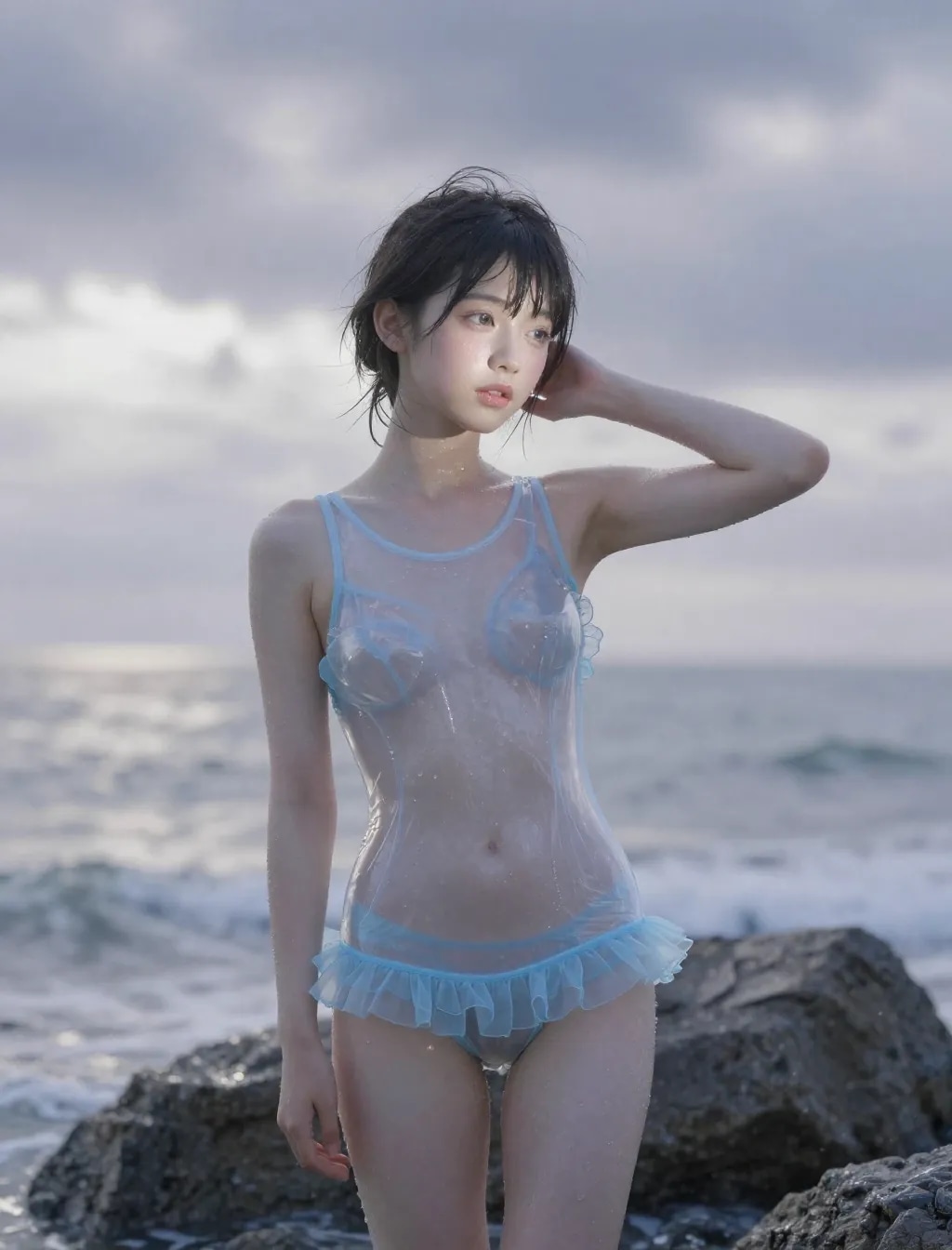 ブルーの水着