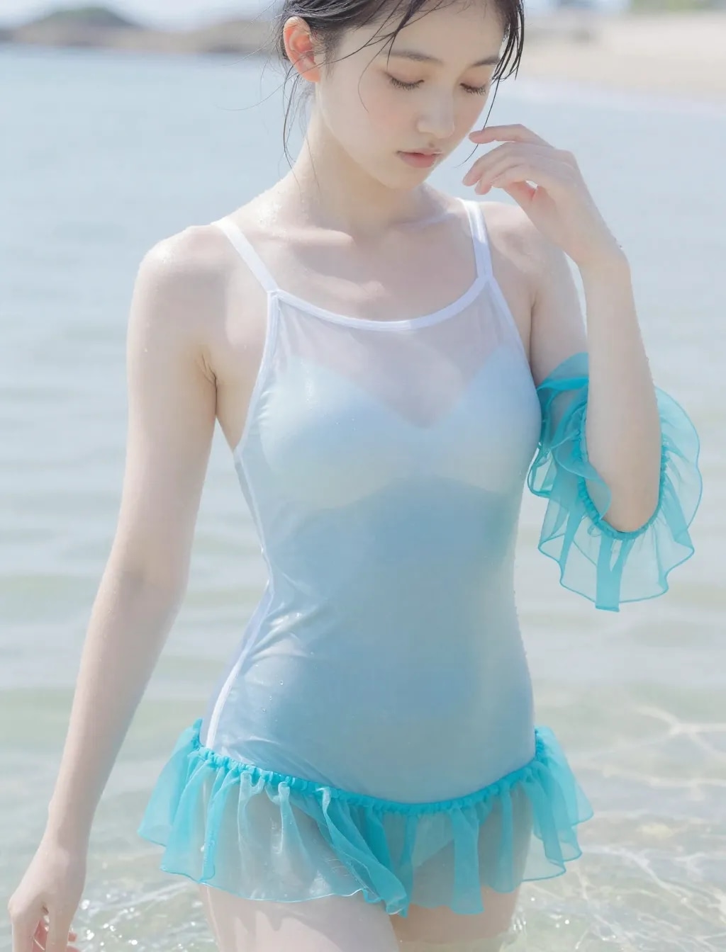 ブルーの水着