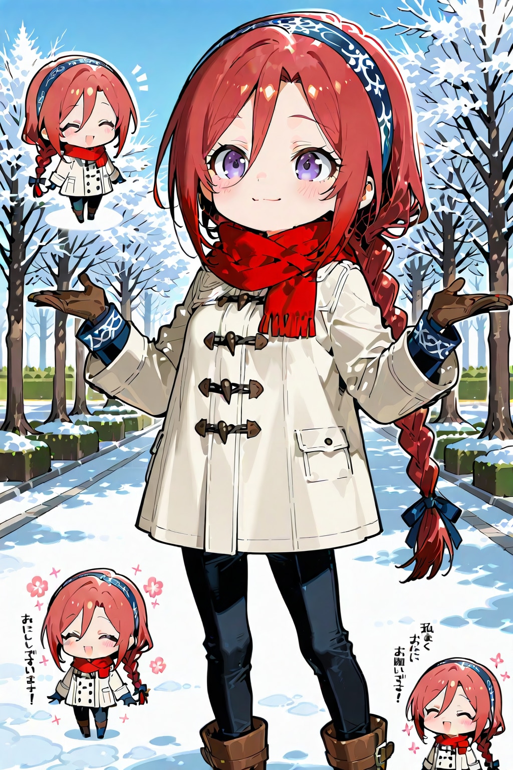 ＳＤ小織くんの雪道散歩
