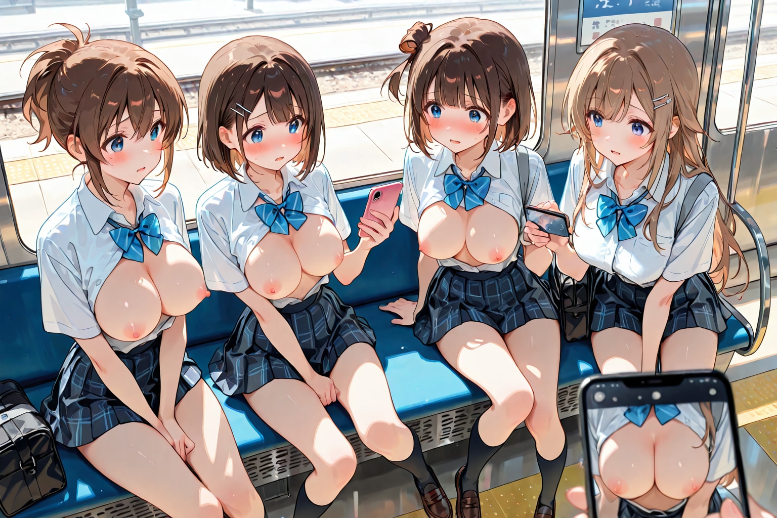 うわぁ、おっぱい出して電車乗ったら伸びがエグいね～