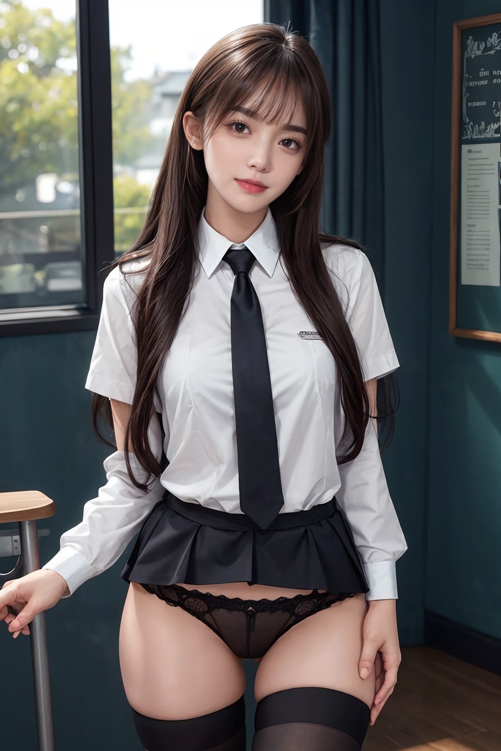 制服チラ