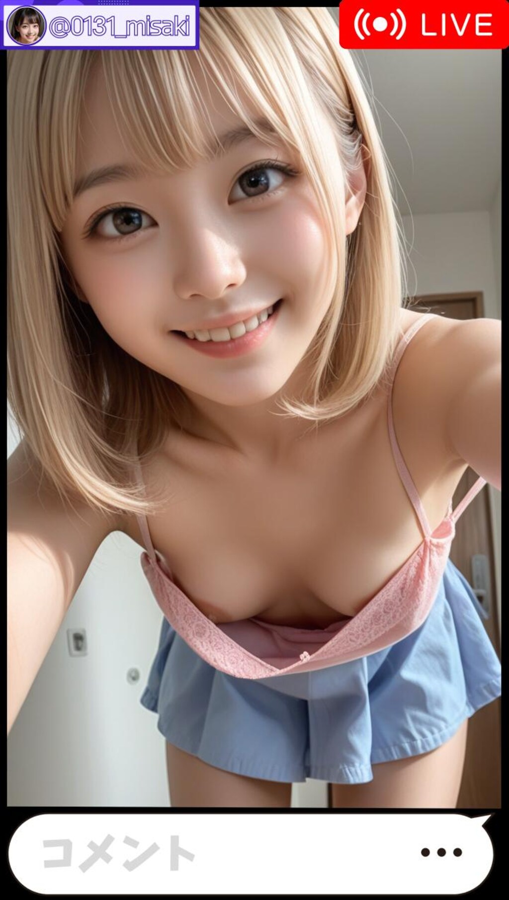 部屋着配信でチラリ