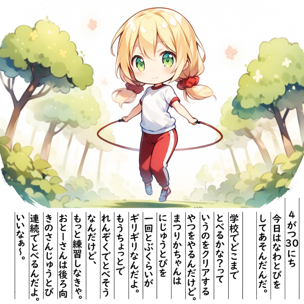 【絵日記】なわとびれんしゅう！