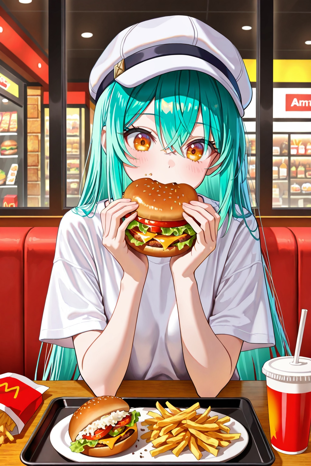 high calorie hamburger