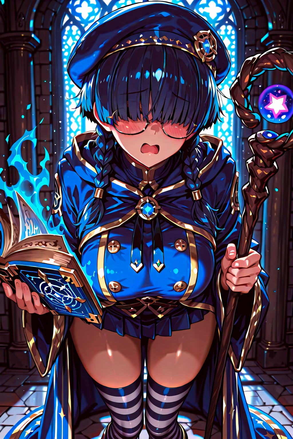 メカクレ巨乳メガネっ娘青魔導士ちゃん