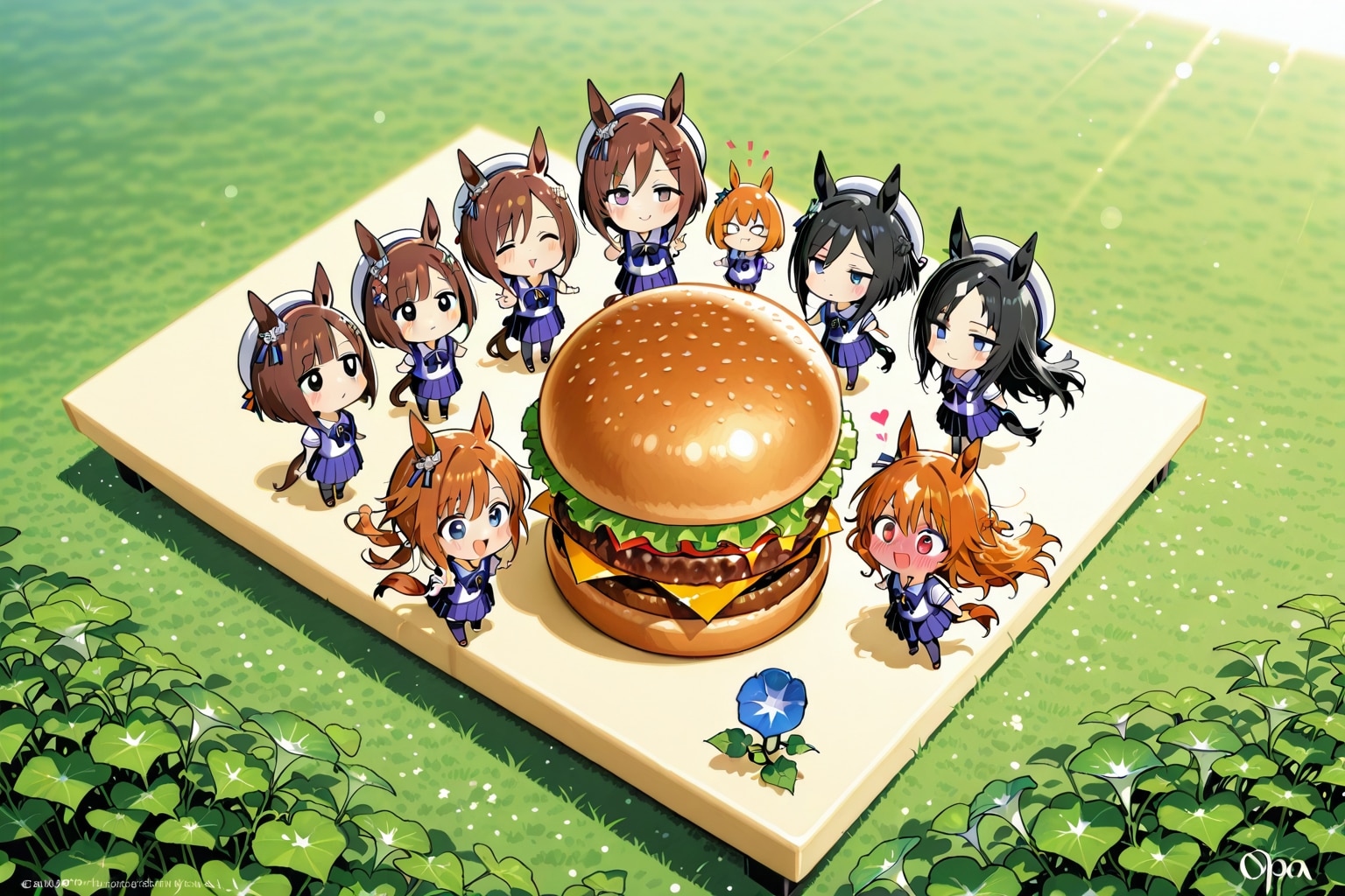 eat a burger, バーガー。