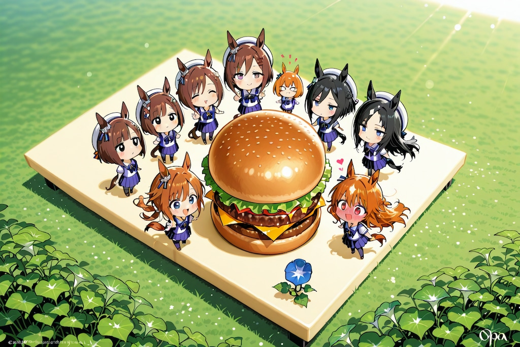eat a burger, バーガー。