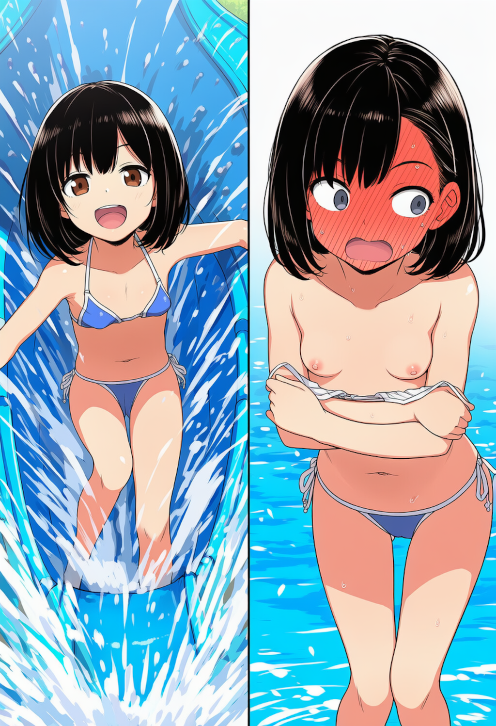 JSがウォータースライダーでポロリ３