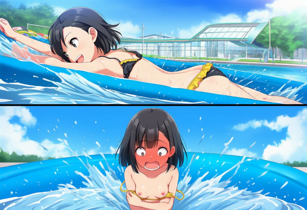 JSがウォータースライダーでポロリ３