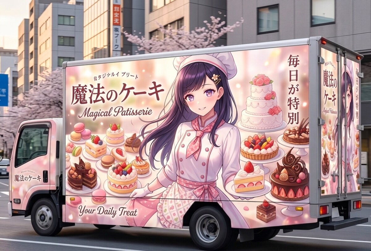 ケーキ屋さんのアドトラック