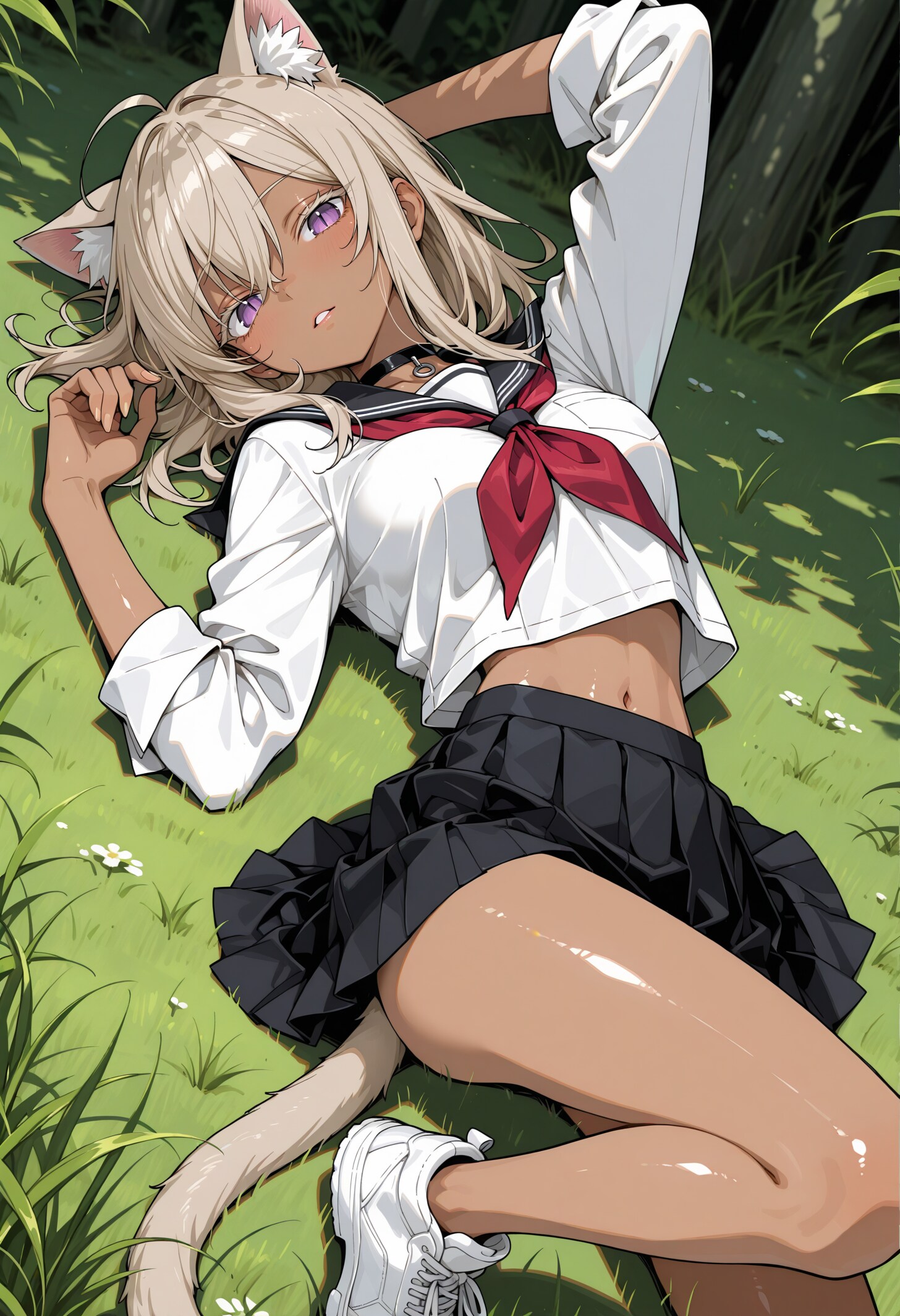 猫耳が寝ころんだ