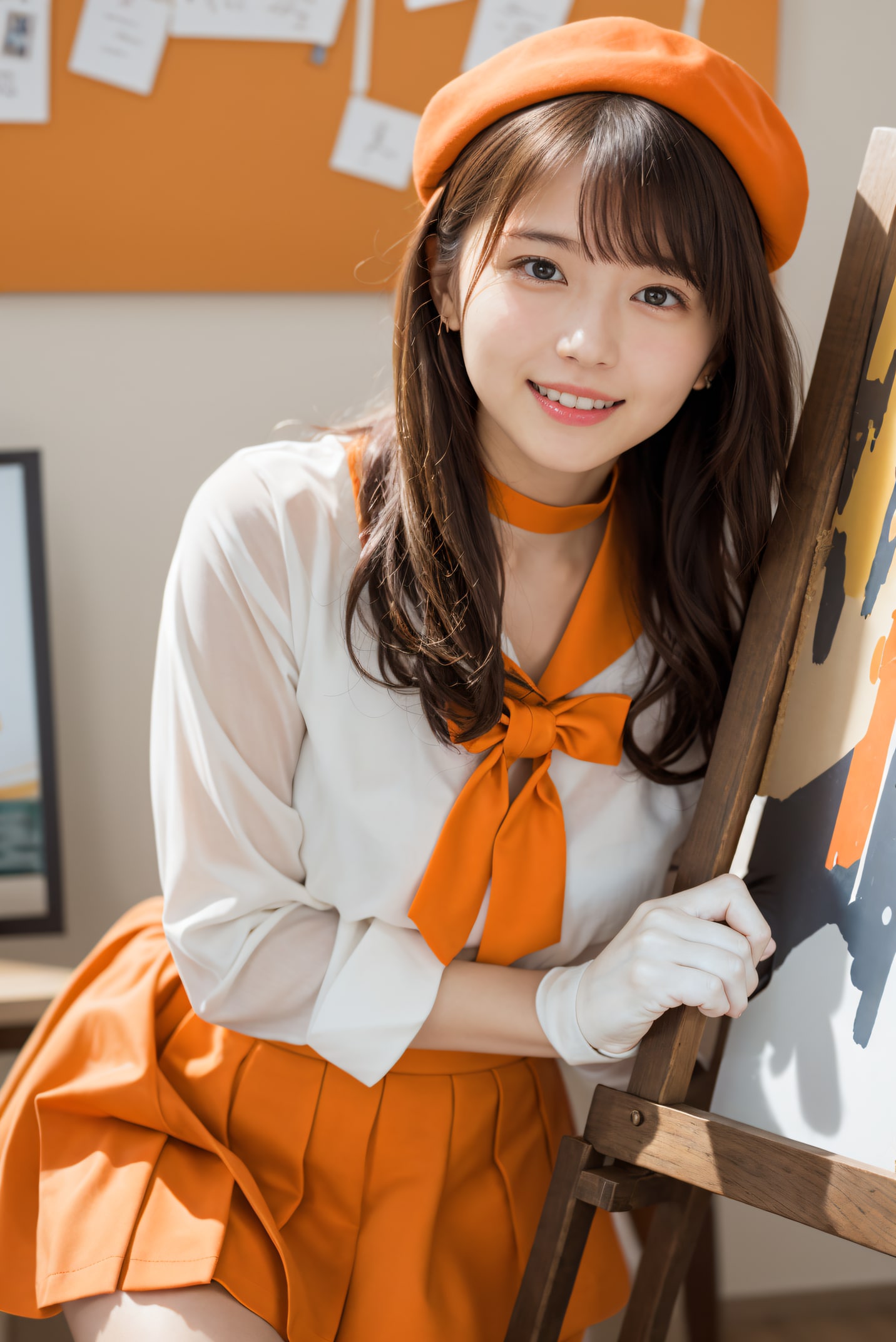 オレンジの服の学芸員 | の人気AIイラスト・グラビア