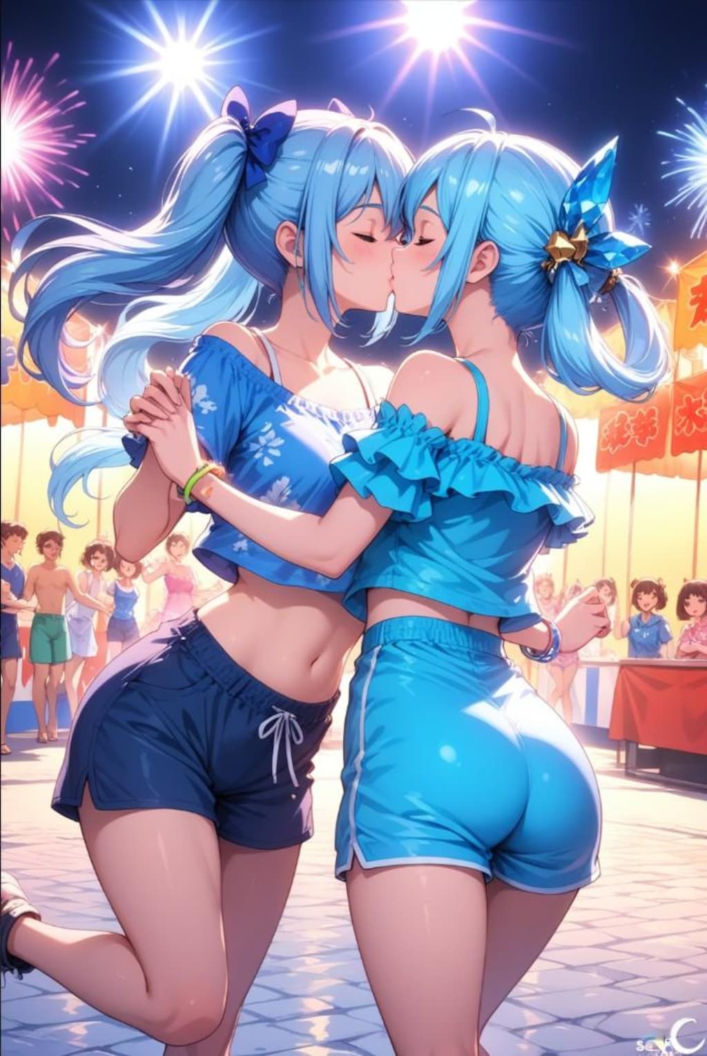 初めての夏祭りで興奮した、　　　　　　　　　　　　　　　LARIMAR姉妹