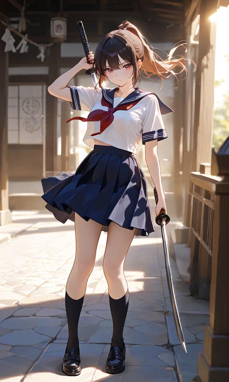セーラー服と日本刀