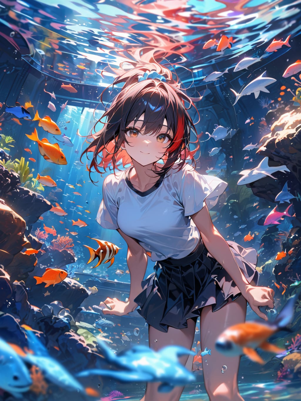 《肩だしTシャツ》shoulder cut-out T-shirt