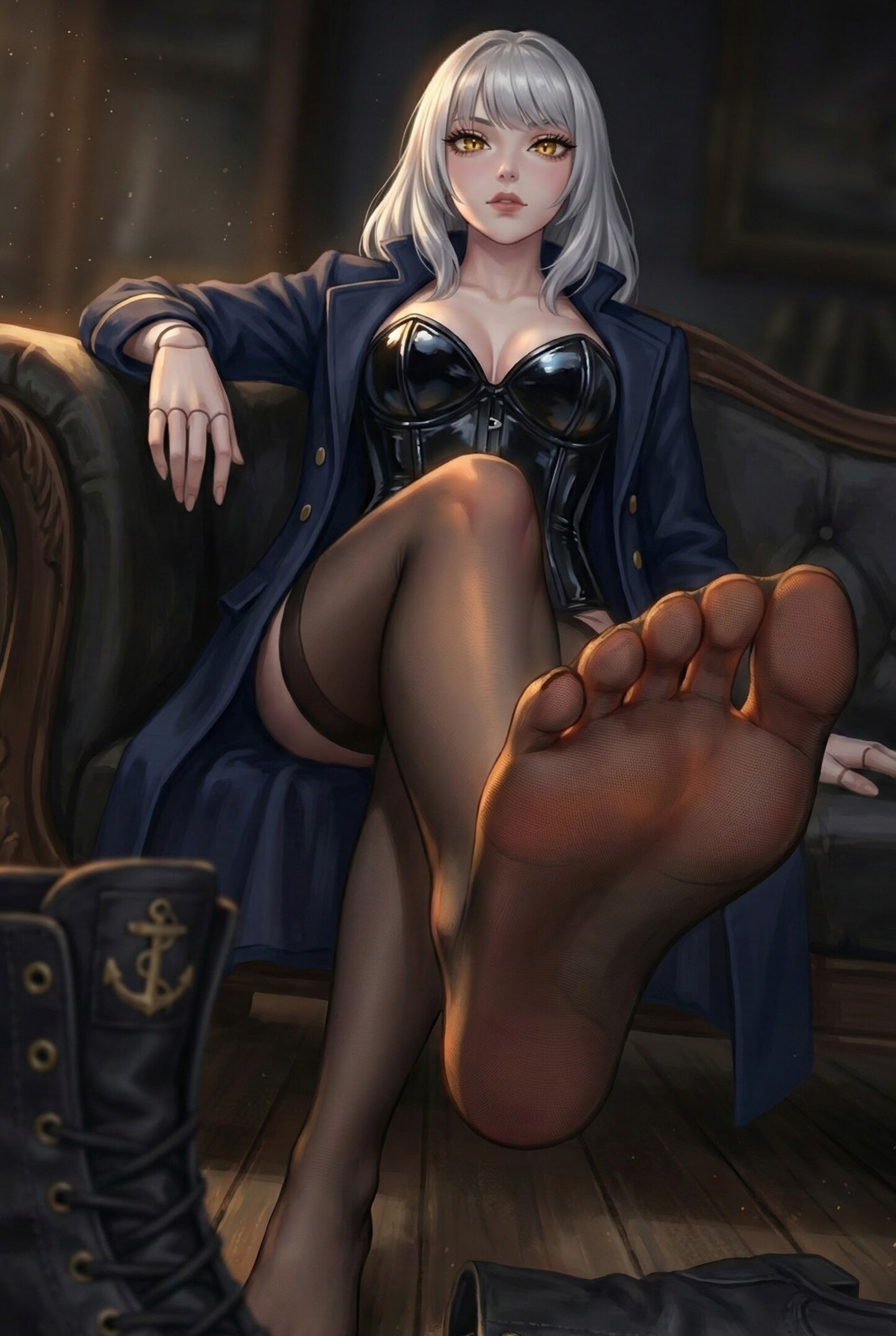 【海軍ゴス】Renata：解かれた規律と視線の檻（The Undone Discipline） | の人気AIイラスト・グラビア