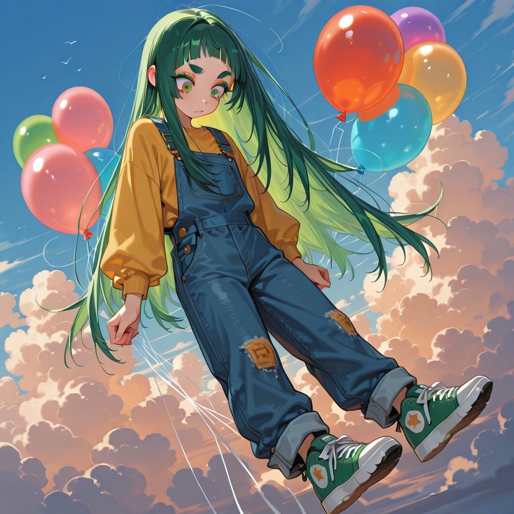 緑×オーバーオール | の人気AIイラスト・グラビア