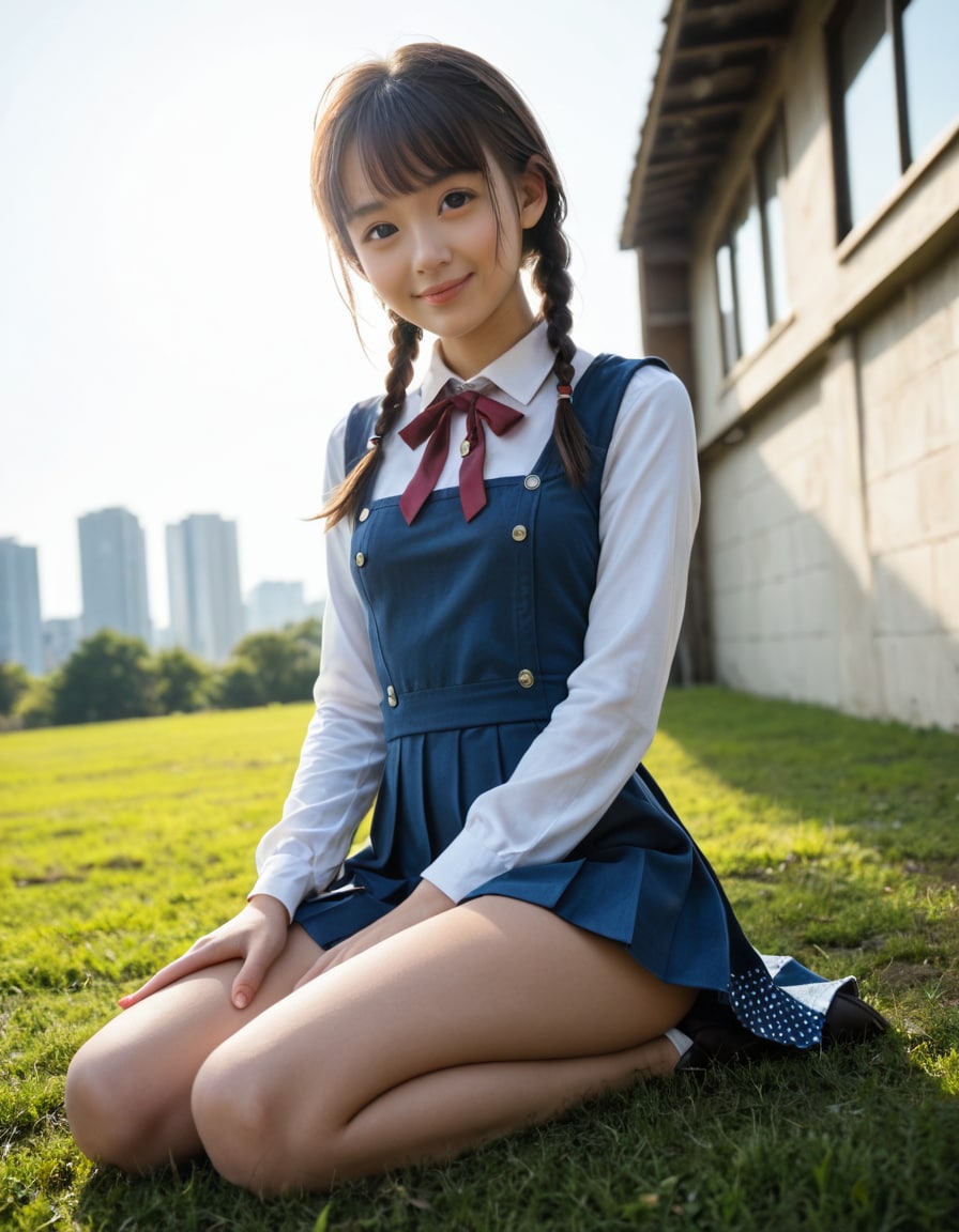 庭で日向ぼっこ