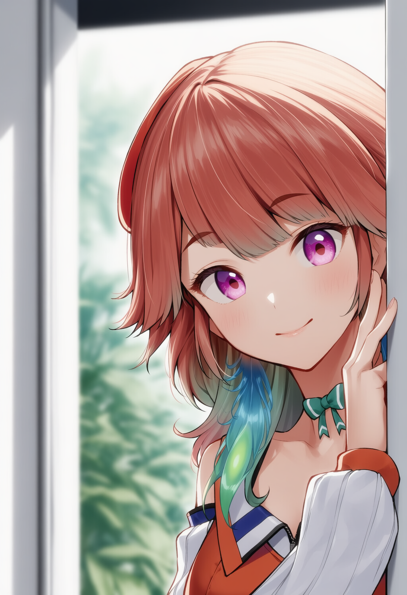 キアラが物陰からジッと見つめているだけ