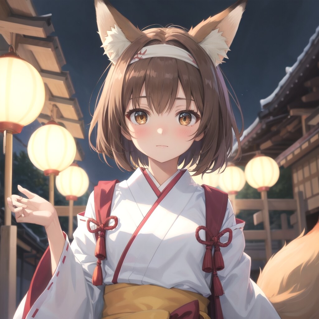 キツネ娘の優雅な微笑み